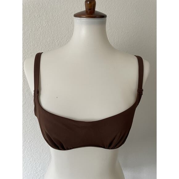 Skims Swim Bikini Top Sculpting Ruched Swimwear Cocoa Brown - Picture 1 of 10